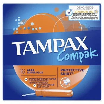 Тампоны Tampax Compak Super с аппликатором, 16шт