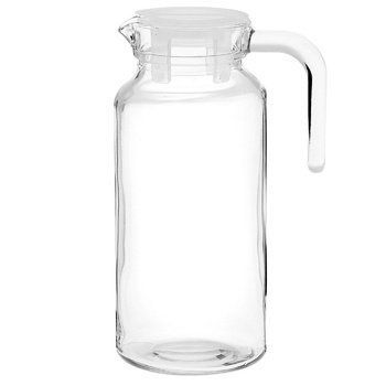 Кувшин прозрачный с крышкой, объем 1300 мл, стекло, PASABAHCE 'БЕЙЗИК', фирменная подарочная упаковк