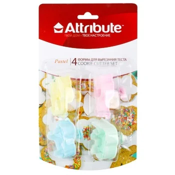 Набор формочек для вырезания Attribute Pastel, 4шт