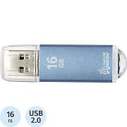 Флеш-диск 16 GB, SMARTBUY V-Cut, USB 2.0, металлический корпус, синий, SB16GBVC-B