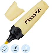 Маркер текстовыделитель Macaron, скошенный наконечник, 1-5(4) мм, желтый