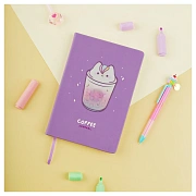 Ежедневник недатированный, А5, 136л., кожзам, MESHU 'Magic. Catffee house', тон. блок, аппликация с