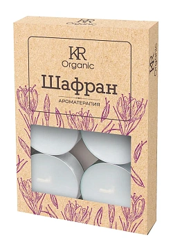 Свеча ароматическая Kukina Raffinata Organic чайная Шафран, 6шт