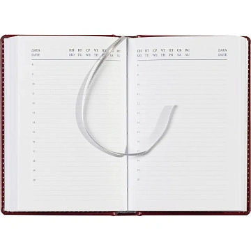 Ежедневник недатированный бордо, А6,100x150, 320стр, Agenda