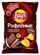 Чипсы Lay's Стейк рибай перечный соус рифленые, 140г