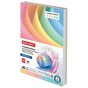 Бумага цветная BRAUBERG, А4, 80 г/м2, 250 л., (5 цветов х 50 листов), пастель, для офисной техники,