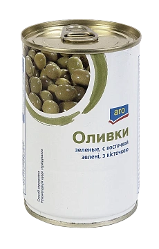 aro Оливки зеленые с косточкой, 300г