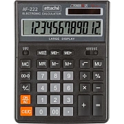 Калькулятор настольный ПОЛН/Р Attache AF-222, 12раз, дв.пит,203x158мм, черн