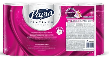 Туалетная бумага Papia Platinum 5-слойная, 8 рулонов