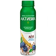 Йогурт питьевой Актибио черника/5 Злаков/семена льна, 1.6%, 260г