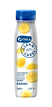 Йогурт питьевой Viola с бананом 0.8%, 260г