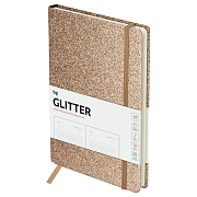Ежедневник недатированный, А5, 136л., твердый переплет, диз. картон, BG 'Glitter. Bronze', бронзовый