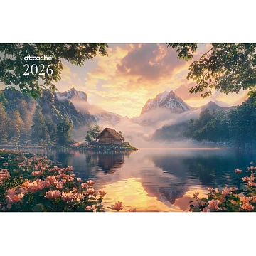 Календарь настенный 3-х блочный 2026 Супер-Премиум,Горн.озеро,100г,340х805