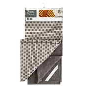 Tarrington House Полотенце кухонное клетка+однотонное серое с белым клетка+серое плотность 180г 2 шт