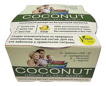 Десерт кокосовый G-balance Манго-маракуйя, 170г