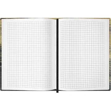 Бизнес-блокнот Gold Collection А5 96л,клетка,картон,сшивка,резинка,черный