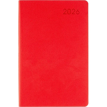 Ежедневник датированный 2026 Attache А5, 168л, 138x213мм, иск.кожа, красный