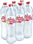 Вода Святой Источник питьевая негазированная клубника, 1.5л x 6 шт