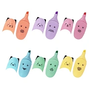 Текстовыделитель мини BRAUBERG KIDS 'CUTE CATS PASTEL', АССОРТИ В ПЛАСТИКОВОЙ БАНКЕ, линия 1-5 мм, 1