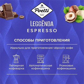 Кофе в зернах POETTI 'Leggenda Espresso' 1 кг, 18004