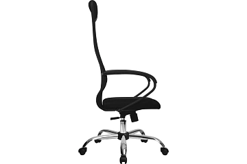 Кресло офисное Метта SU-B-8, ткань-сетка, черная, крестовина хром