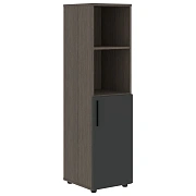 Шкаф средний узкий VMCS 40.5 Яшма черный/Дуб Сильвер 400х430х1517 VELION