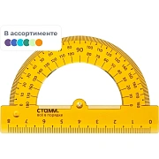 Транспортир 8см, 180градусов NEON Cristal цвет ассорти ТР-01