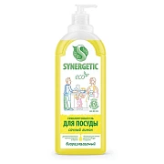Гель для мытья посуды биоразлагаемый 1 л, SYNERGETIC 'Лимон', дозатор, 103101