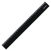 Линейка пластиковая 30 см, BRAUBERG, черная, пакет, 210776