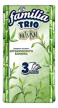 Платочки бумажные Familia Trio Natural три слоя