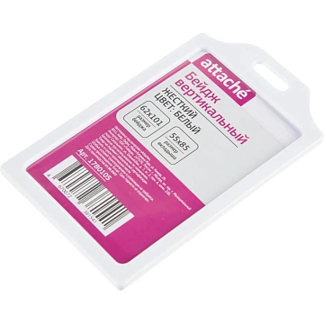 Бейдж Attache вертикальный 55х85, белый, T-732V