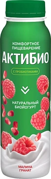 Йогурт питьевой Актибио малина-гранат 1.5%, 260г