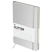 Ежедневник недатированный, А5, 136л., твердый переплет, диз. картон, BG 'Glitter. White', белый, на