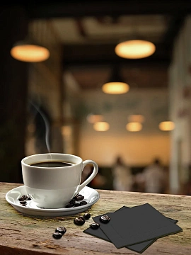 METRO PROFESSIONAL Салфетки бумажные двуслойные черные 250шт, 24x24см