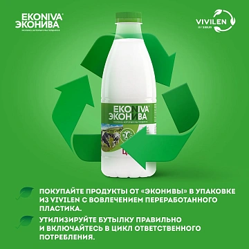Молоко Эконива пастеризованное цельное 3.3-6%, 1л