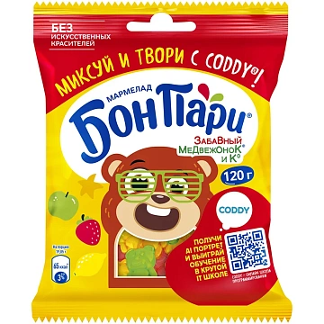 Мармелад жевательный Bon Pari Забавный медвежонок, 120г