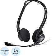 Наушники с микрофоном (гарнитура) LOGITECH PC 960, проводная, компьютерная, 2,4 м, стерео, USB, черная