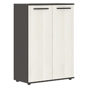 Шкаф средний широкий EMCS 85.1 Ясень Траун/Черный/Мокко 852х430х1199 EDIS
