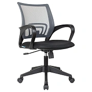 Кресло оператора Helmi HL-M95 (695) 'Airy', спинка сетка серая/сиденье ткань TW черная, механизм кач