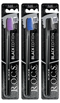 Зубная щетка R.O.C.S. Black edition средняя жесткость