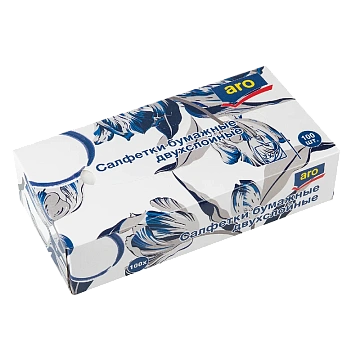aro Салфетки бумажные универсальные 2 слоя, 100шт