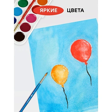 Краски акварельные ГАММА 'Мультики NEW', 12 цветов, медовая, пластиковый корпус, европодвес, 211046_