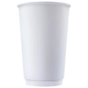 Стакан одноразовый Формация 400мл, белый, бумажный двухслойный, 25шт/уп