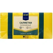 Салфетки бумажные Metro Professional 24x24см, 250шт, 2 слоя, жёлтые