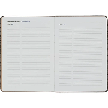 Ежедневник недатированный черный, рептилия, А5 136 л., ATTACHE