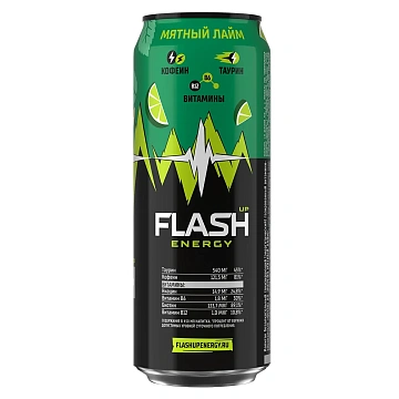 Энергетический напиток Flash Up Energy Lime Mint, 450мл