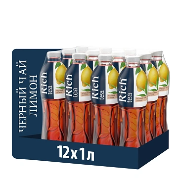 Холодный чай Rich Лимон, черный, 1л