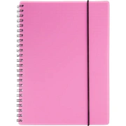 Бизнес-тетрадь Тетрадь Attache Neon А5 80л кл.спираль, обл.пластик, розовый