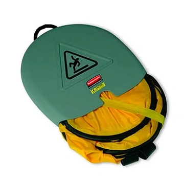 Знак Осторожно! Мокрый пол! Rubbermaid конусообразный, раскладной, текстильный, с чехлом, FG9S0725YEL