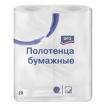aro Бумажные полотенца 2 слоя, 2 рулона